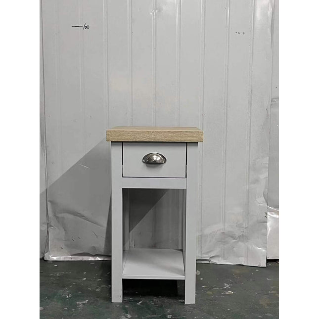 1 Drawer Bedside Cabinet Small Storage With Shelf - Grey