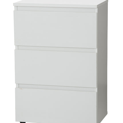 3 Drawer Bedside Cabinet Small Chest of Drawers - White