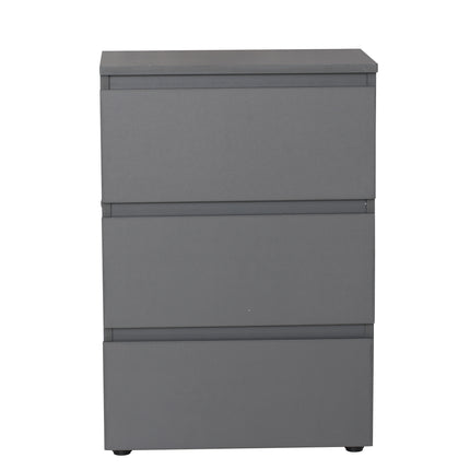 3 Drawer Bedside Cabinet Small Chest of Drawers - Grey