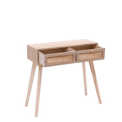 Rattan 2 Drawer Console Table