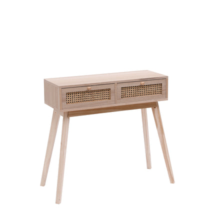 Rattan 2 Drawer Console Table