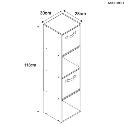 4 Cube Storage Unit Small Bookcase Wooden Storage Cabinets