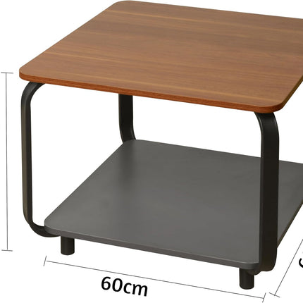 Oak and Black Side Table