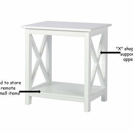 2 Tier Small Side Table - White-S8O