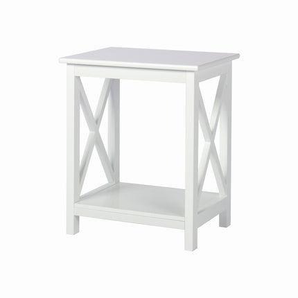 2 Tier Small Side Table - White-S8O