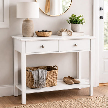 2 Drawer Hallway Table White-S8I