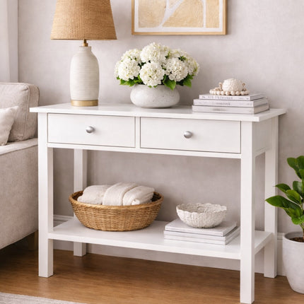 2 Drawer Hallway Table White-S8I