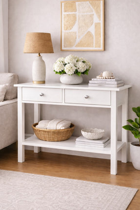 2 Drawer White Console Table Hallway Table Home Furniture