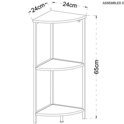 spot on dealz Corner Shelf 3-Tier Storage Shelves Small Bookshelf Corner Storage Unit Space-Saving Shelf Home Organization Display Shelves Compact Bookshelf Corner Shelving Unit Decorative