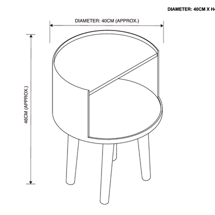 Modern White Side Table Round MDF Top with NC Painting and Pine Wood Legs