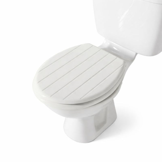 Wooden Toilet Seat 18”, MDF Wood Construction, Universal Round Fit, Sturdy & Comfortable, Available in Various Designs