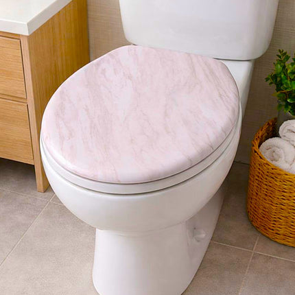 Wooden Toilet Seat 18”, MDF Wood Construction, Universal Round Fit, Sturdy & Comfortable, Available in Various Designs
