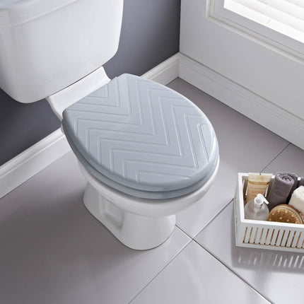 Wooden Toilet Seat 18”, MDF Wood Construction, Universal Round Fit, Sturdy & Comfortable, Available in Various Designs