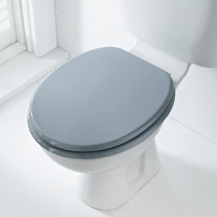 Wooden Toilet Seat 18”, MDF Wood Construction, Universal Round Fit, Sturdy & Comfortable, Available in Various Designs