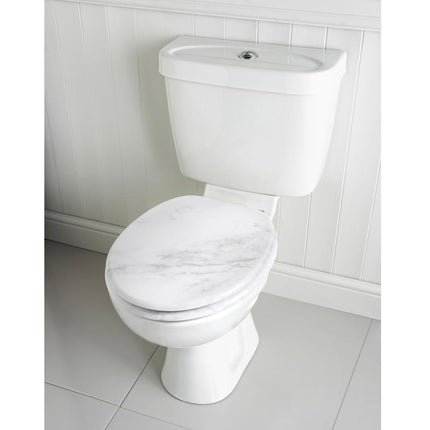 Wooden Toilet Seat 18”, MDF Wood Construction, Universal Round Fit, Sturdy & Comfortable, Available in Various Designs