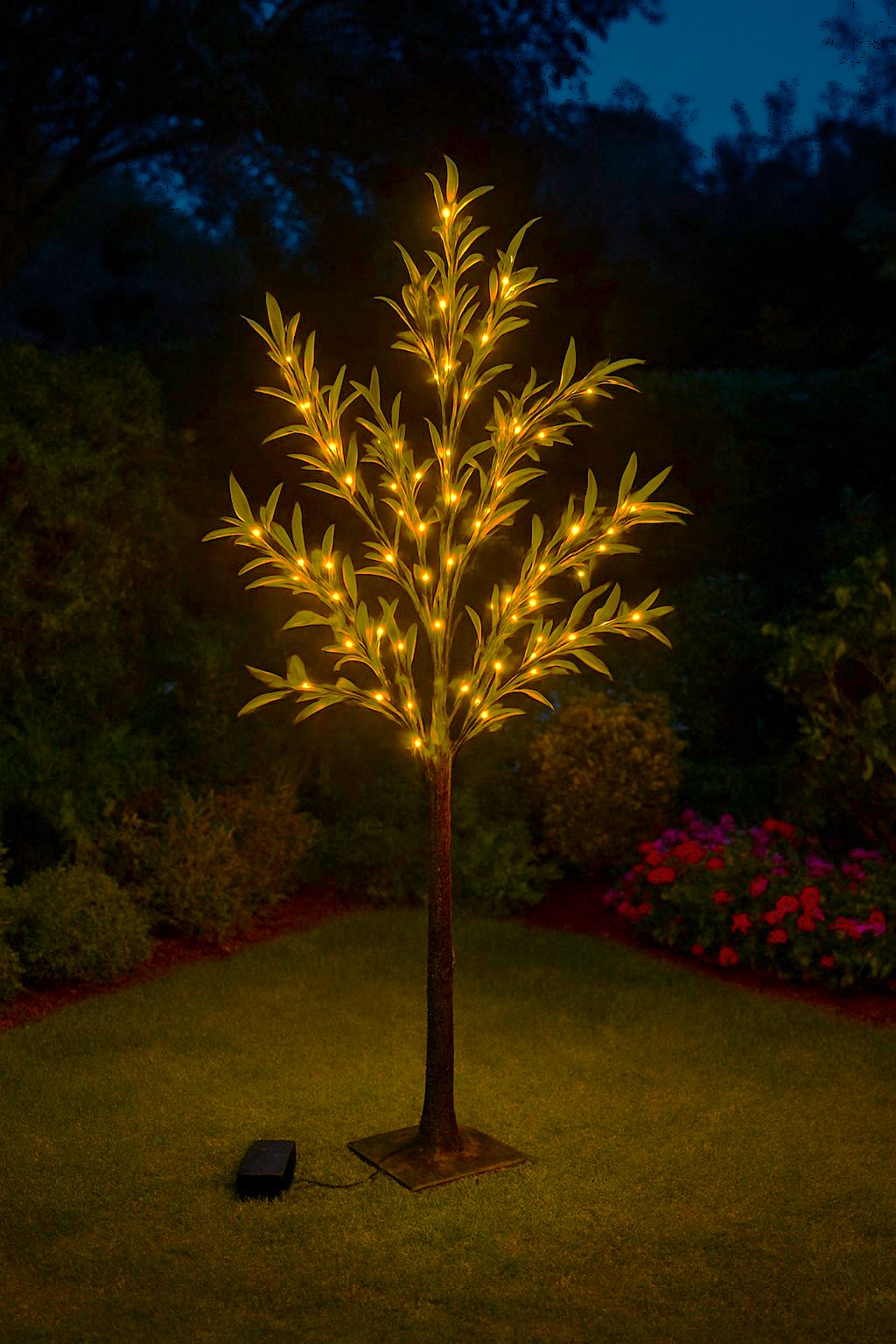 Led Solor Trees 1.2m Solar Powered Olive Tree With 150 Microdot LED Lights Warm White