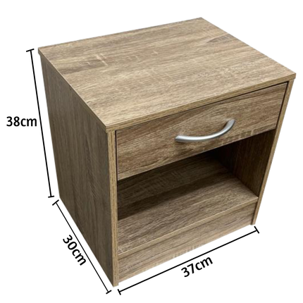 Bedside Cabinet End Side Table Living Room - Oak