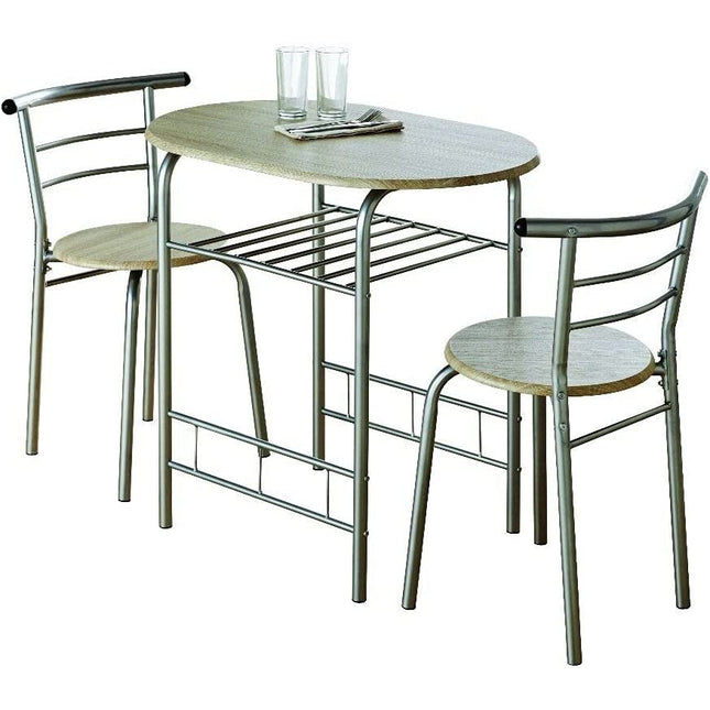 Small Dining Table and 2 Chairs Set Kitchen - Oak