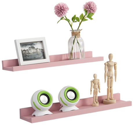 48cm Set of 2 Floating Wall Mounted Shelf -Blush