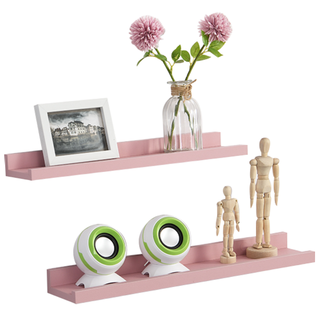 48cm Set of 2 Floating Wall Mounted Shelf -Blush