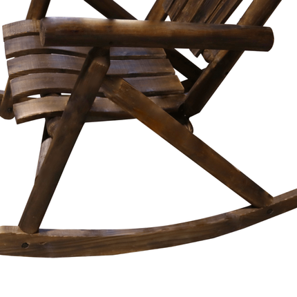 Garden Rocking Chair Burntwood Wooden Rocker Swinging Patio