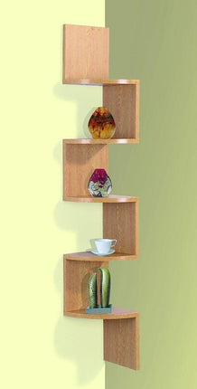 5 Tier Corner Shelves Wall Floating Shelf - Oak