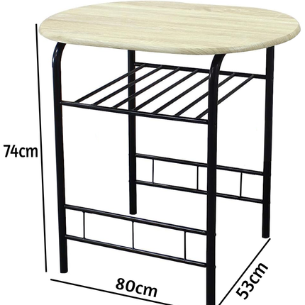 Small Dining Table and 2 Chairs Set Kitchen - Oak