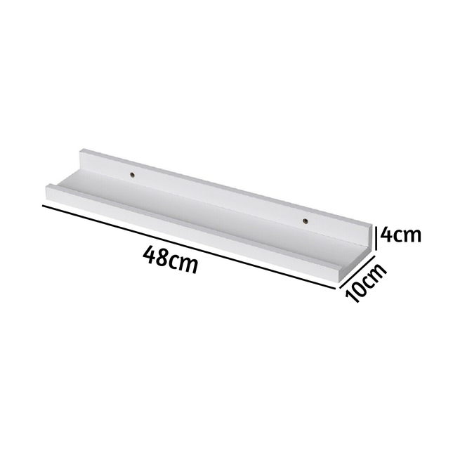Set of 2 Floating Wall Mounted Shelf 48cm - White
