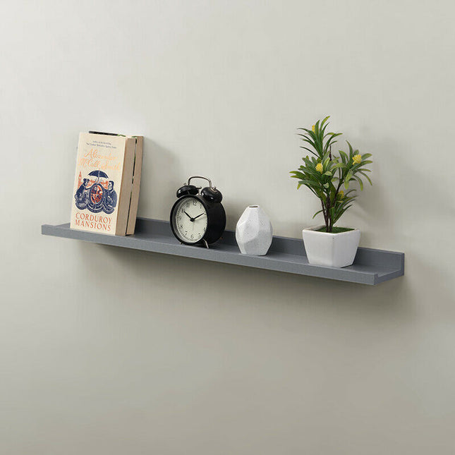 Set of 2 Floating Wall Mounted Shelf 80cm - Grey