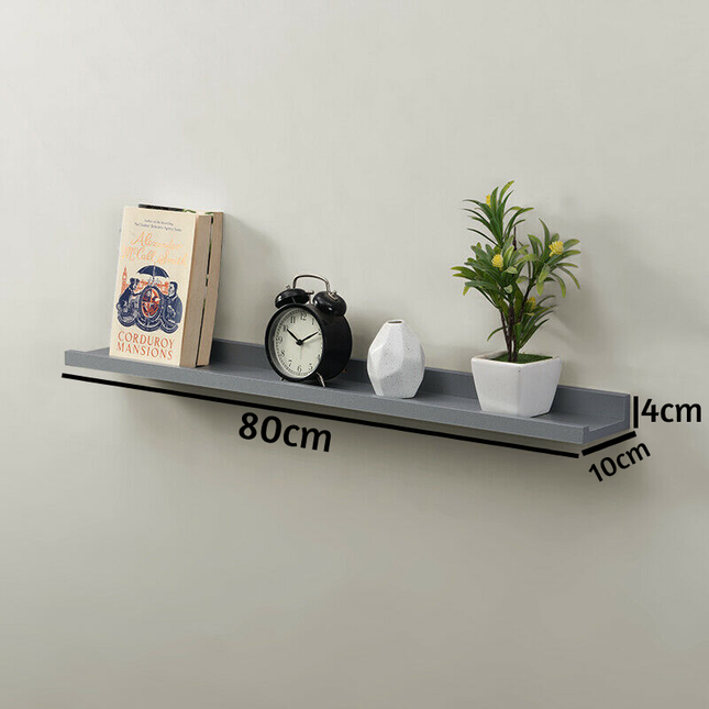 Set of 2 Floating Wall Mounted Shelf 80cm - Grey