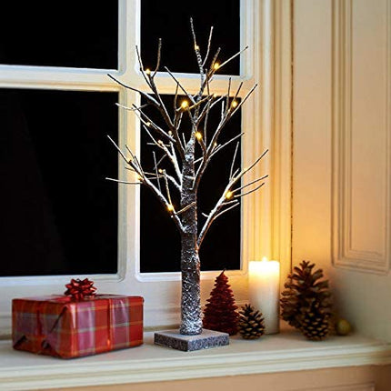24 LED Snowy Twig Christmas Lighting Ornament - Warm White