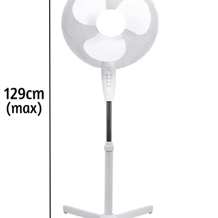 16" Free Standing Fan Portable Fans for Bedroom Floor Electrical Adjustable Height