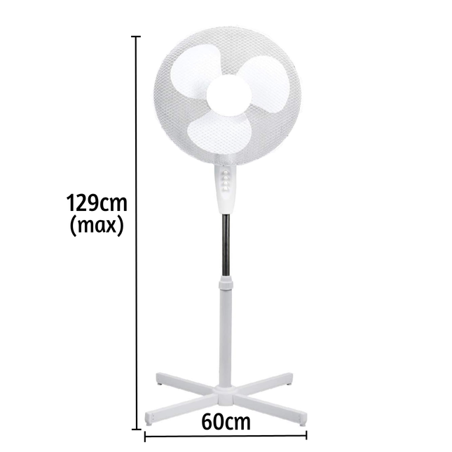 16" Free Standing Fan Portable Fans for Bedroom Floor Electrical Adjustable Height