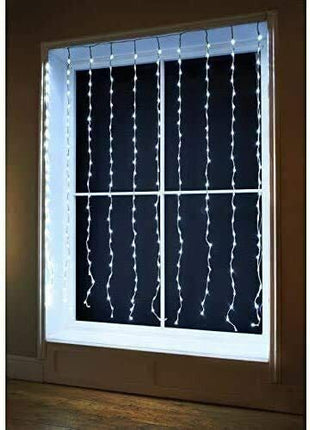 240 LED Cascading Waterfall Curtain Outdoor Christmas Lights Cool White