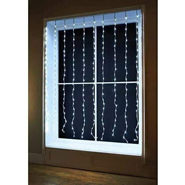 240 LED Cascading Waterfall Curtain Outdoor Christmas Lights Cool White
