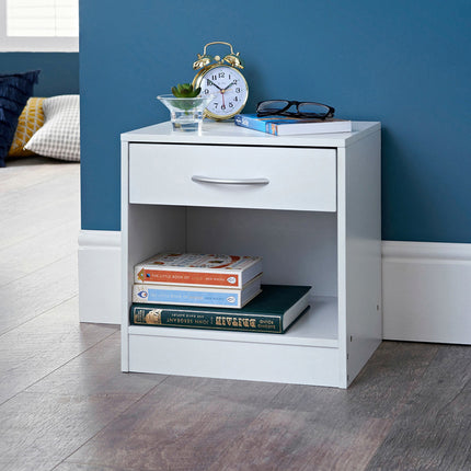 Bedside Cabinet End Side Table Living Room - White