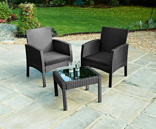 Bistro Table and Chairs Set 2 Rattan Garden Furniture Sets