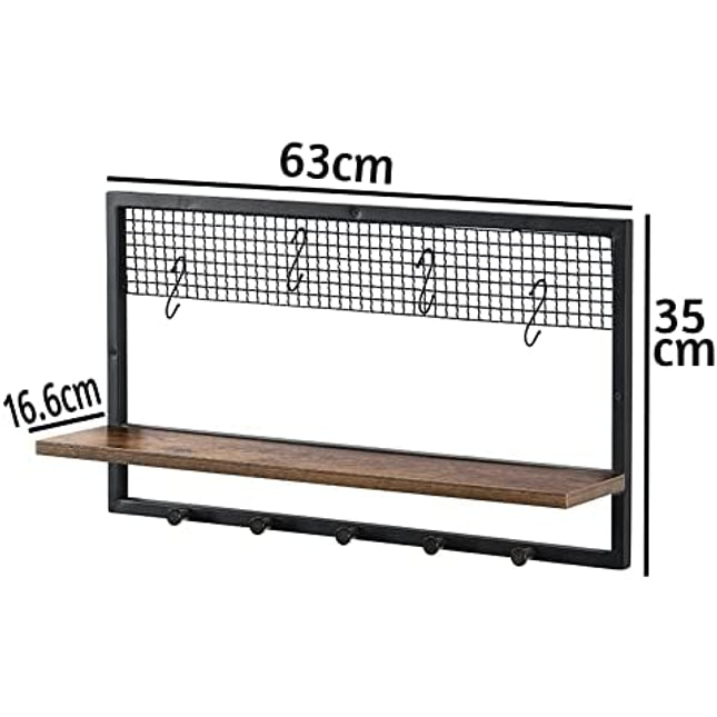 Rectangle Floating Decorative Hanging Shelf - Rustic