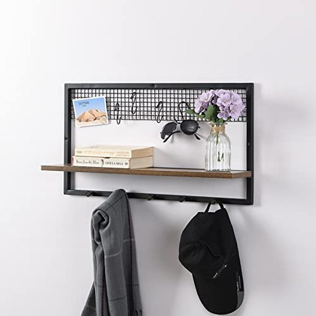 Rectangle Floating Decorative Hanging Shelf - Rustic
