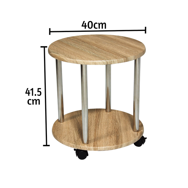 Small Side Table Bedside 2 Tier Living Room Tables - Oak