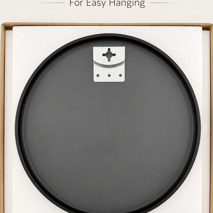 40/50/60cm Round Black Wall Mirror – Glass & Aluminum Alloy Frame Decorative Mirror for Bathroom, Bedroom & Living Room