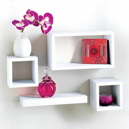 Lima Set Of 4 Floating Shelves - White