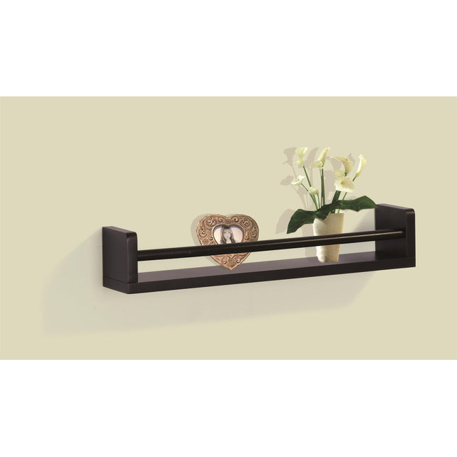 Floating Wall Mounted Single Shelf Black Display Storage Shelf