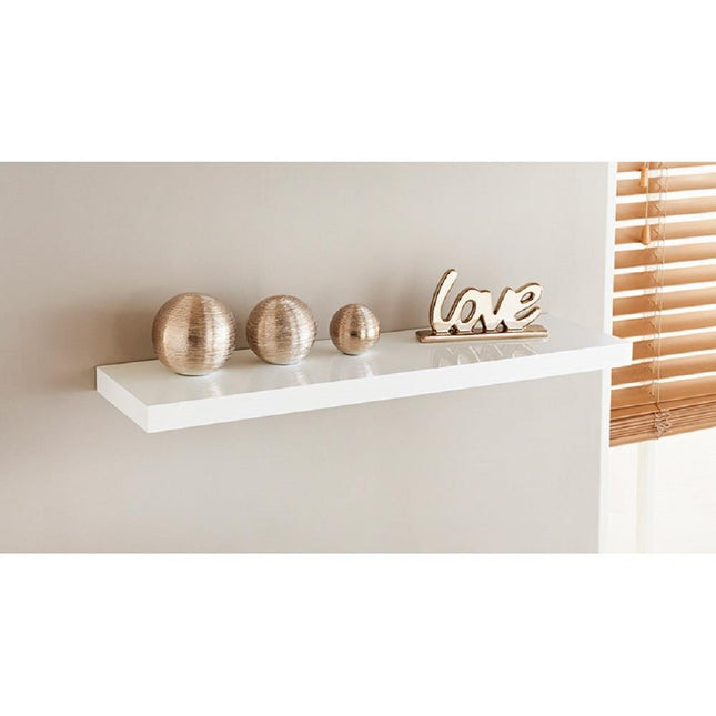 High Gloss Wall Floating Shelf-80CM WHITE