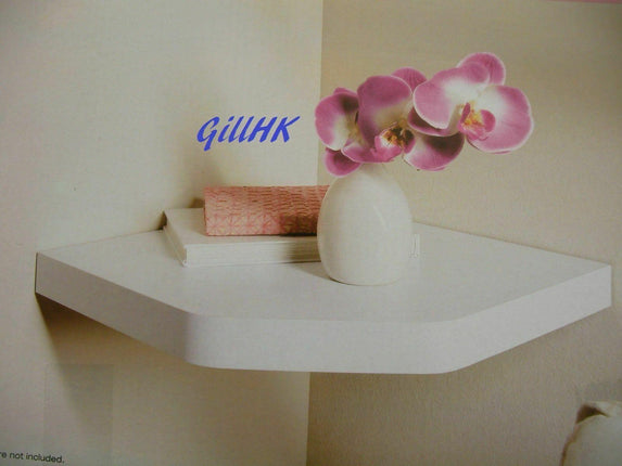 Floating Wall Corner Shelf - White
