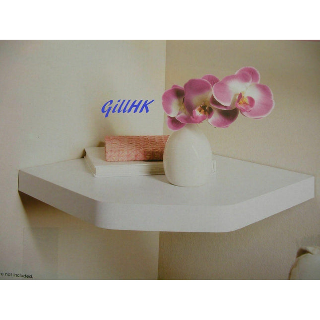 Floating Wall Corner Shelf - White