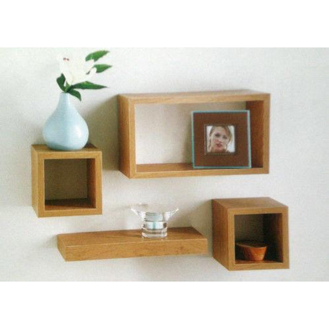 Lima Set Of 4 Floating Shelves - Oak