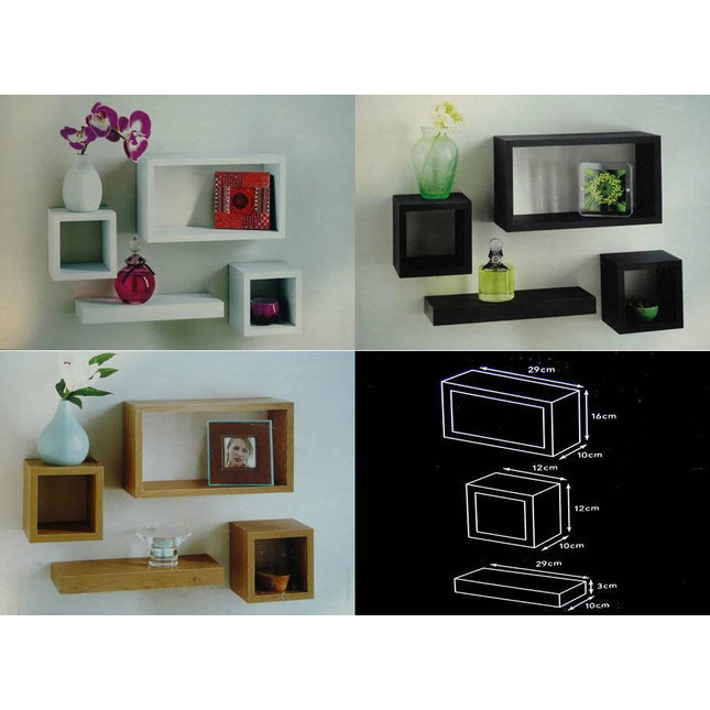 Lima Set Of 4 Floating Shelves - Oak