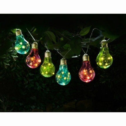 Solar Light Bulb String Lights 10pk - Multi Colour