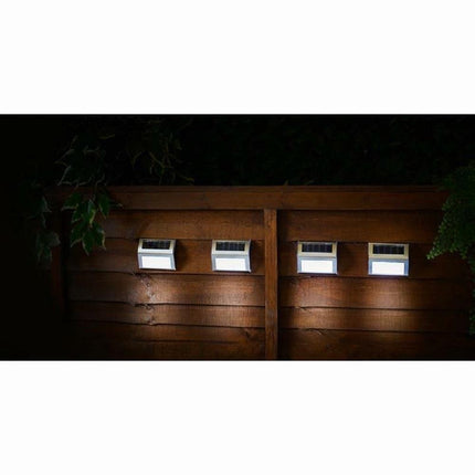 4pcs Solar Powered Stainless Steel Fence & Path Lights
